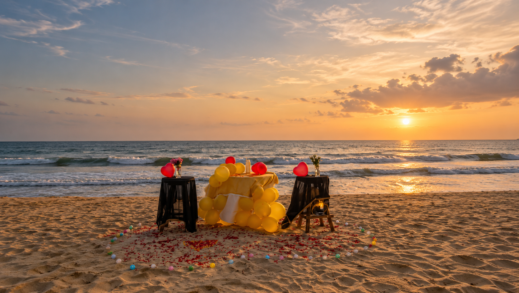 Candlelight dinner in Udupi beach